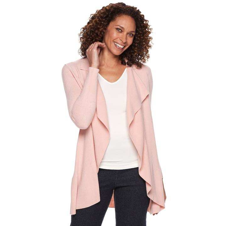 Women's Napa Valley Draped Open-front Cardigan, Size: Xl, Light Pink