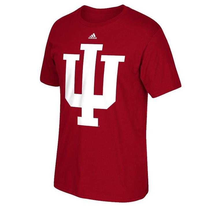 Men's Adidas Indiana Hoosiers Preferred Logo Tee, Size: Medium, Grey