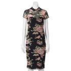 Juniors' Almost Famous Print Illusion Mock Neck Dress, Teens, Size: Xl, Grey Other