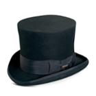 Men's Scala Wool Felt Top Hat, Size: Large, Black