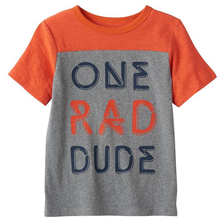 Boys 4-10 Jumping Beans&reg; Colorblock Slubbed Graphic Tee, Boy's, Size: 10, Med Grey