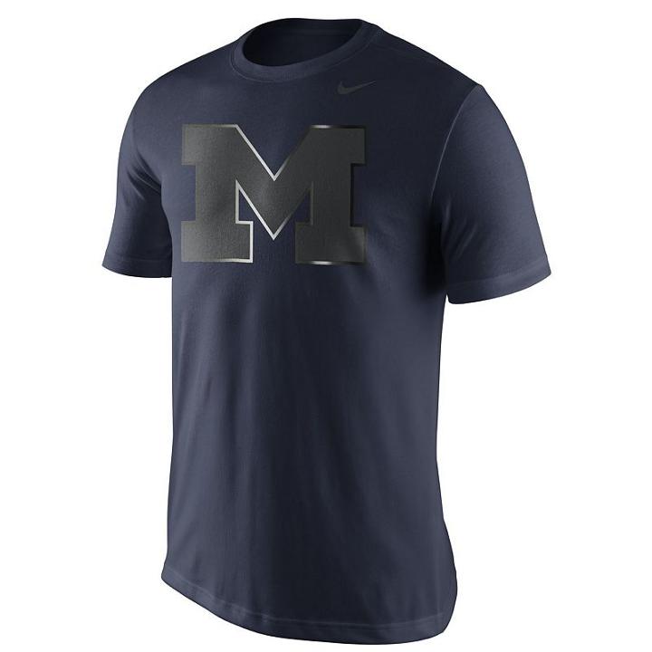 Men's Nike Michigan Wolverines Champ Drive Tee, Size: Small, Blue (navy)