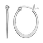 Primrose Sterling Silver Flat Oval Hoop Earrings, Women's, Grey