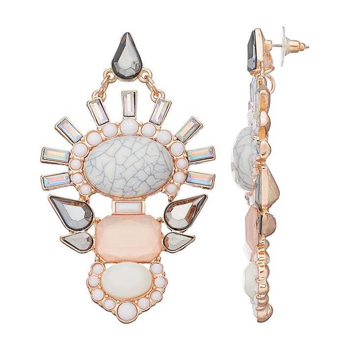 Gs By Gemma Simone Statement Earrings, Women's, White