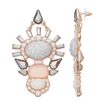 Gs By Gemma Simone Statement Earrings, Women's, White