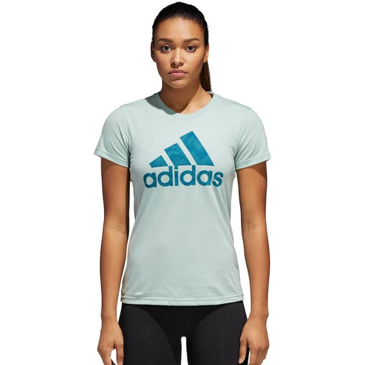 Women's Adidas Badge Of Sport Euphoric Graphic Tee, Size: Xs, Lt Green