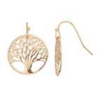 Lc Lauren Conrad Openwork Tree Of Life Nickel Free Disc Drop Earrings, Women's, Gold