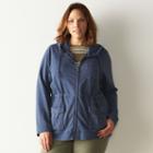 Plus Size Sonoma Goods For Life&trade; French Terry Utility Jacket, Women's, Size: 3xl, Dark Blue
