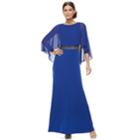 Women's Chaya Chiffon Popover Evening Gown, Size: 6, Blue Other