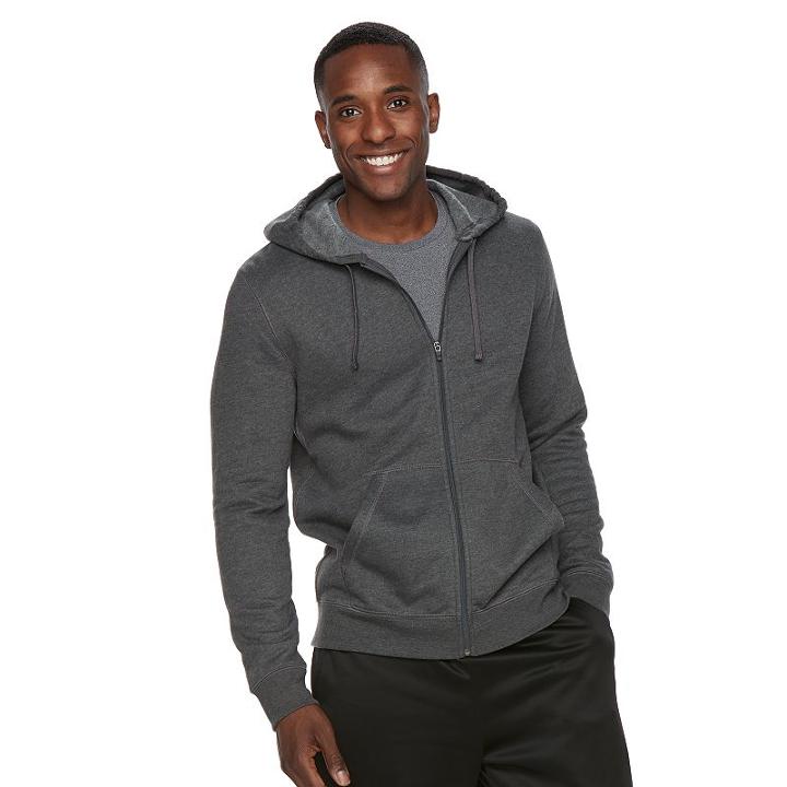 Men's Tek Gear&reg; Ultra Soft Fleece Hoodie, Size: Large, Dark Grey