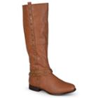 Journee Collection Chillum Women's Studded Tall Boots, Girl's, Size: 6, Brown