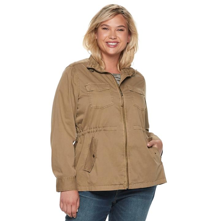 Plus Size Sonoma Goods For Life&trade; Utility Jacket, Women's, Size: 4xl, Med Brown