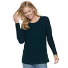 Women's Sonoma Goods For Life&trade; Twist Cable-knit Sweater, Size: Xs, Dark Green