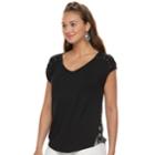 Juniors' Pink Republic Cross-shoulder Popover Top, Teens, Size: Medium, Black