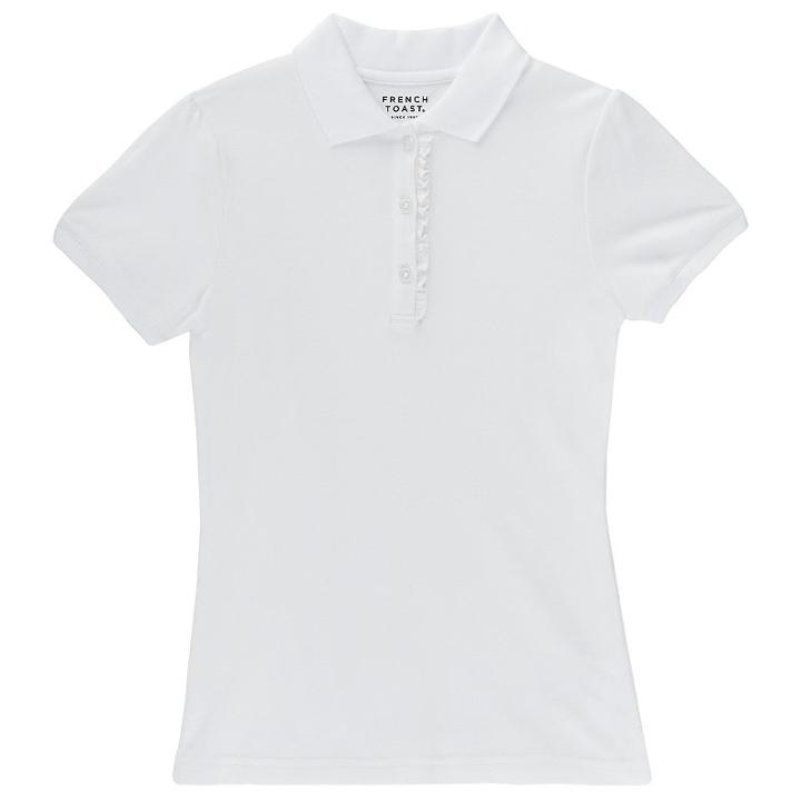 Girls 4-16 French Toast School Uniform Short-sleeved Ruffle Polo, Girl's, Size: 7-8, White