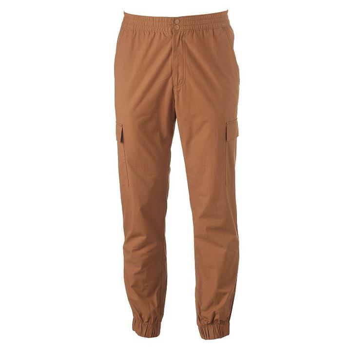 Men's Hollywood Jeans Cargo Jogger Pants, Size: Small, Brown Oth