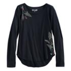 Girls 7-16 & Plus Size Mudd&reg; High-low Graphic Tee, Size: 7-8, Black
