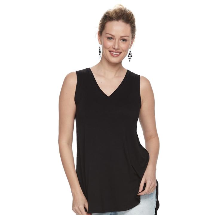 Women's Apt. 9&reg; Tunic Tank, Size: Small, Black