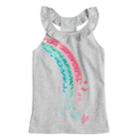 Girls 4-12 Sonoma Goods For Life&trade; Embellished Graphic Ruffle Tank Top, Size: 7, Light Grey