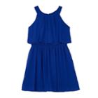 Girls 7-16 Iz Amy Byer Halter Pleated Popover Dress, Size: 12, Brt Blue