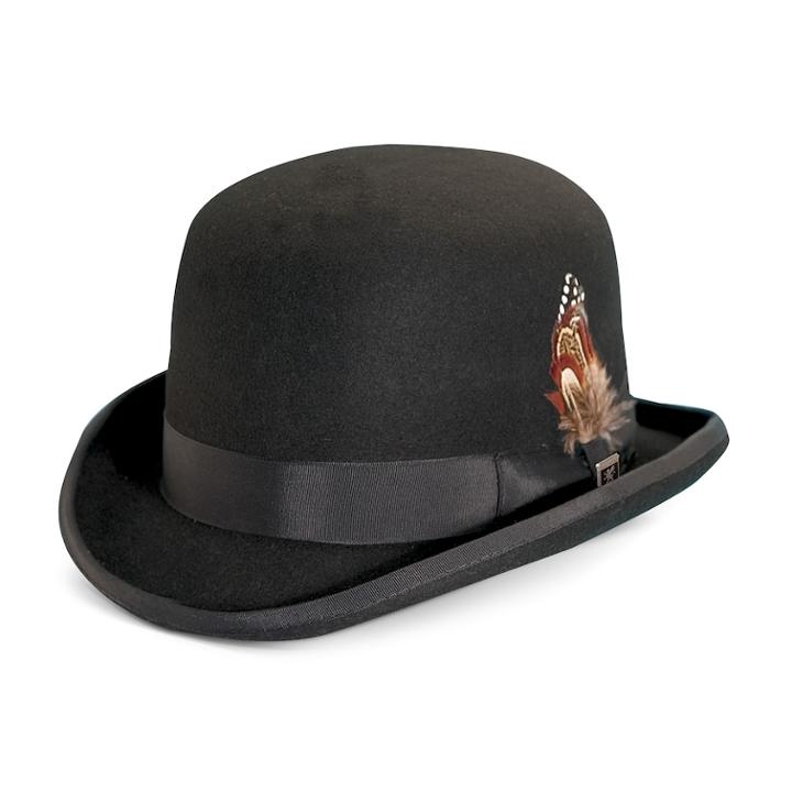 Men's Stacy Adams Wool Felt Derby Hat, Size: Xl, Black