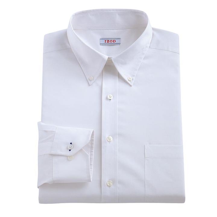 Men's Izod Regular-fit Plaid Stretch Dress Shirt - Men, Size: S 32-33, White
