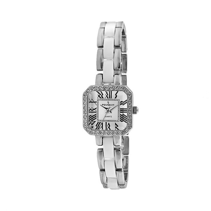 Peugeot Women's Crystal Watch - 7072wt, Silver