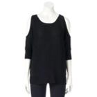 Women's Apt. 9&reg; Marled Cold-shoulder Top, Size: Xs, Black