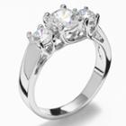 Silver Tone Simulated Crystal 3-stone Ring, Girl's, Size: 8, White