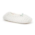 Women's Sonoma Goods For Life&trade; Polka Dot Fuzzy Babba Ballerina Slippers, Size: S-m, White Oth