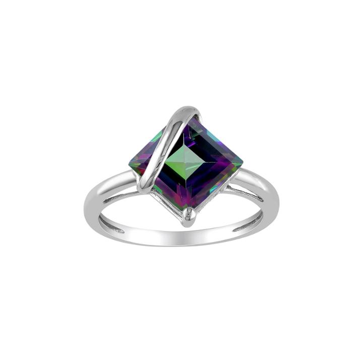 Exotic Green Topaz 10k White Gold Ring, Women's, Size: 7