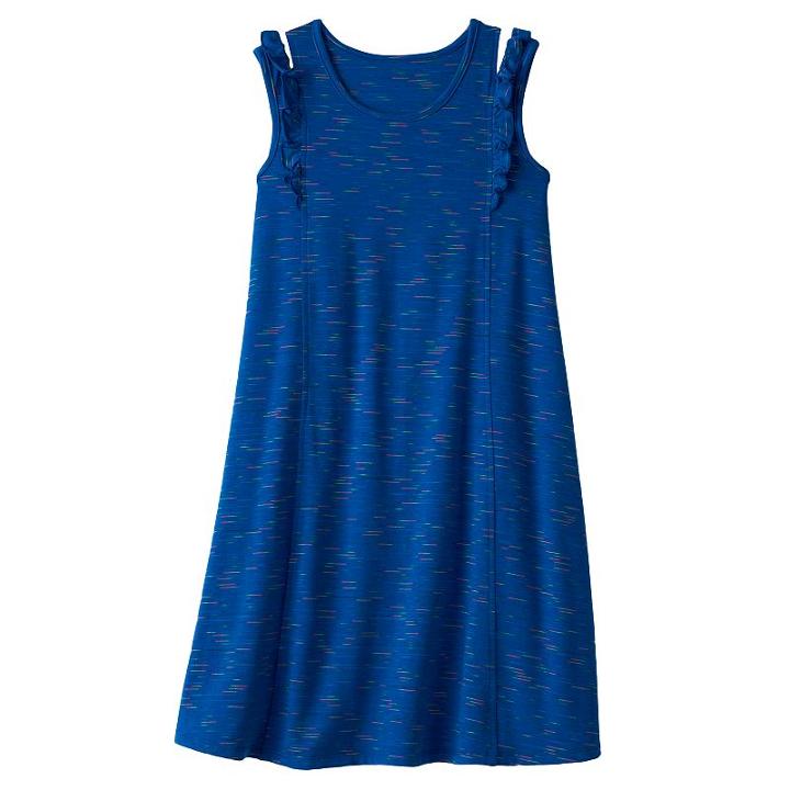 Girls 7-16 & Plus Size So&reg; Ruffle Shoulder Knit Dress, Girl's, Size: 20 1/2, Blue (navy)