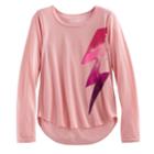 Girls 7-16 & Plus Size Mudd&reg; High-low Graphic Tee, Size: 16, Brt Pink