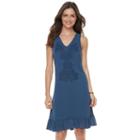 Sharagano, Women's Sleeveless Chiffon Dress, Size: 10, Light Blue