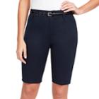 Women's Gloria Vanderbilt Anita Belted Twill Bermuda Shorts, Size: 14, Blue