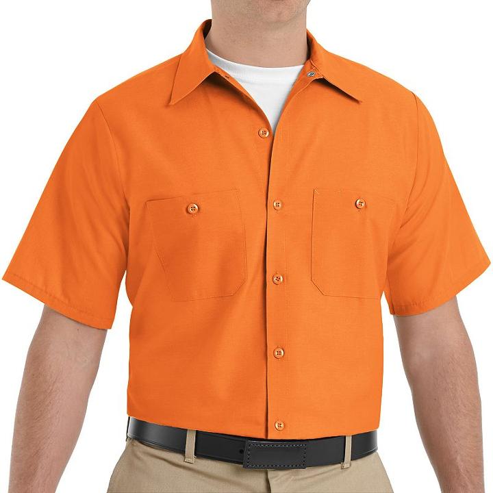 Big & Tall Red Kap Classic-fit Industrial Button-down Work Shirt, Men's, Size: 3xb, Orange