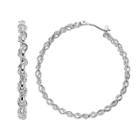 Napier Wrapped Nickel Free Hoop Earrings, Women's, Silver