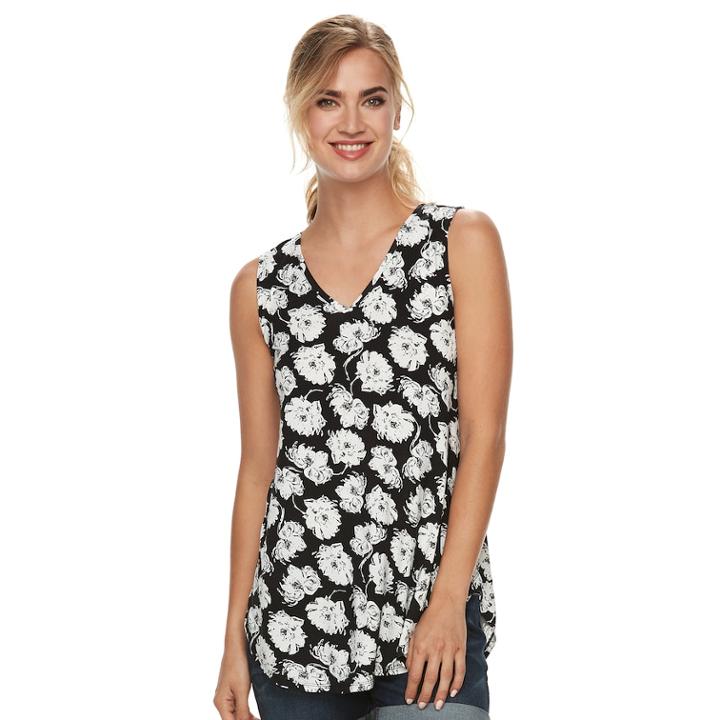 Women's Apt. 9&reg; Tunic Tank, Size: Large, Black