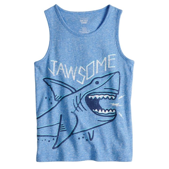 Boys 4-10 Jumping Beans&reg; Graphic Heathered Tank Top, Size: 7x, Med Blue
