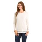 Women's Haggar Lace-trim Sweater, Size: Small, Beige Oth