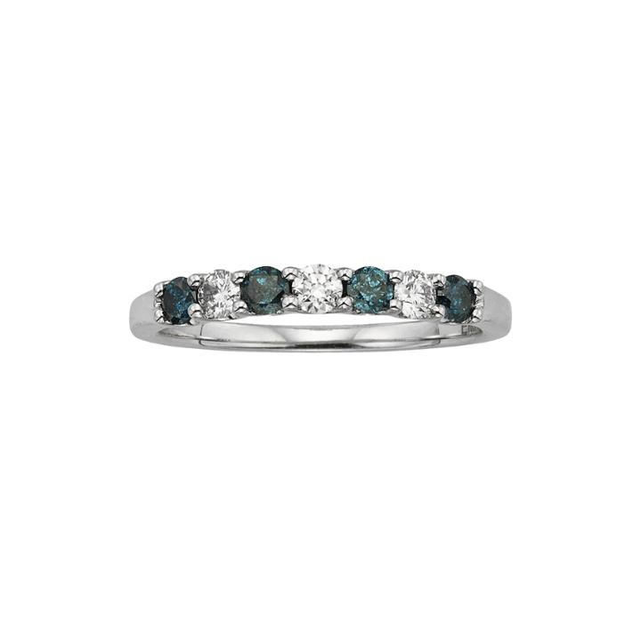 14k White Gold 1/2-ct. T.w. Igl Certified Blue And White Diamond Ring, Women's, Size: 6