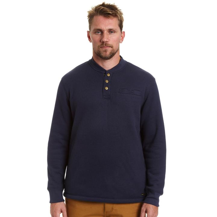 Big & Tall Stanley Classic-fit Sherpa-lined Thermal Henley, Men's, Size: L Tall, Blue