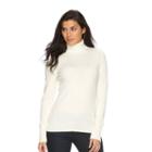 Women's Apt. 9&reg; Turtleneck Cashmere Sweater, Size: Large, White Oth