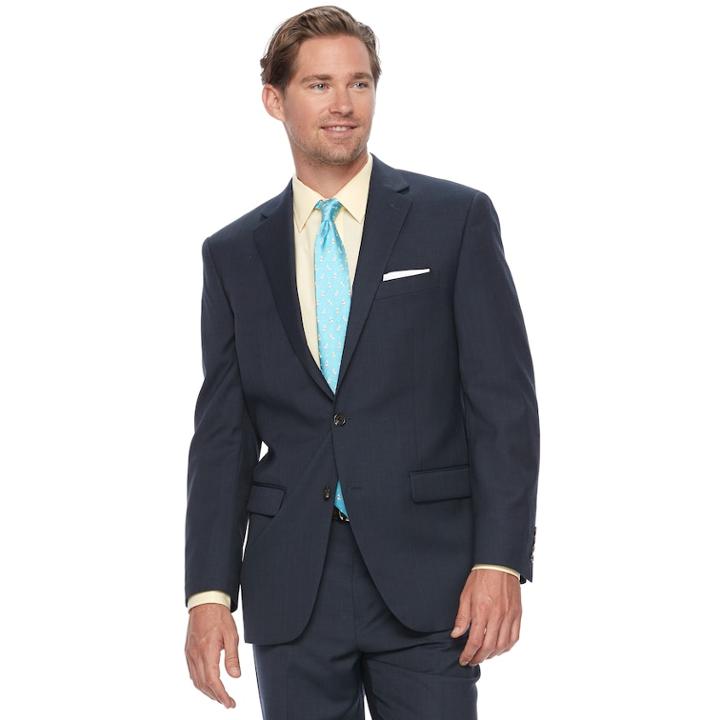 Men's Chaps Performance Series Classic-fit 4-way Stretch Suit Jacket, Size: 44 Short, Blue (navy)