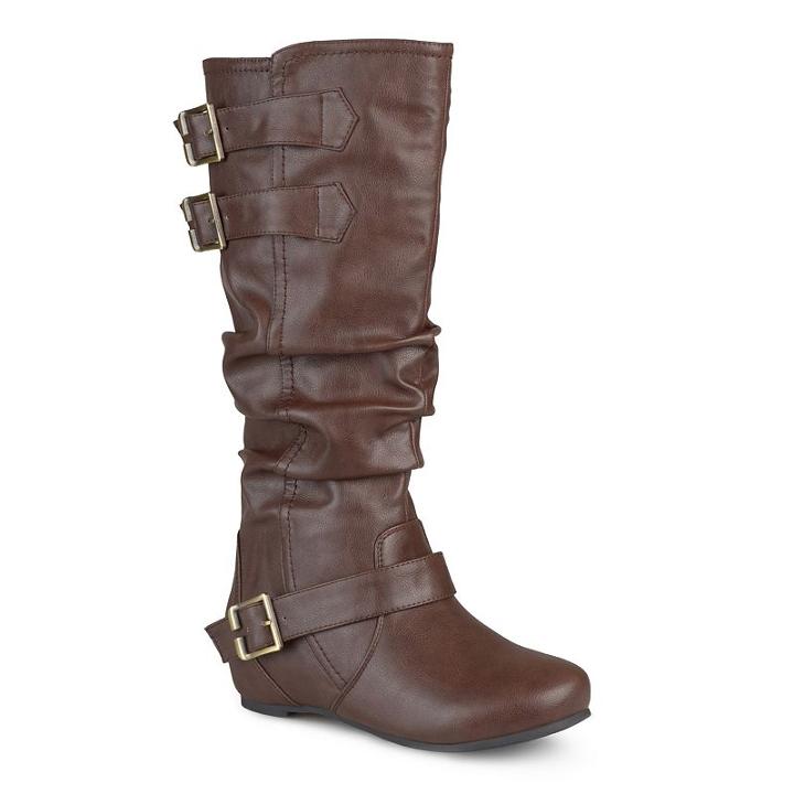 Journee Collection Tiffany Women's Slouch Boots, Girl's, Size: 9 Wc, Brown