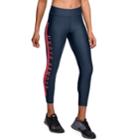 Women's Under Armour Heatgear Branded Ankle Leggings, Size: Medium, Dark Blue