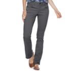 Petite Sonoma Goods For Life&trade; Midrise Sateen Bootcut Pants, Women's, Size: 2 Petite, Dark Grey