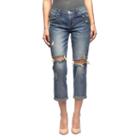 Women's Rock & Republic&reg;&reg; Indee Ripped Slim-fit Boyfriend Jeans, Size: 12 Avg/reg, Med Blue