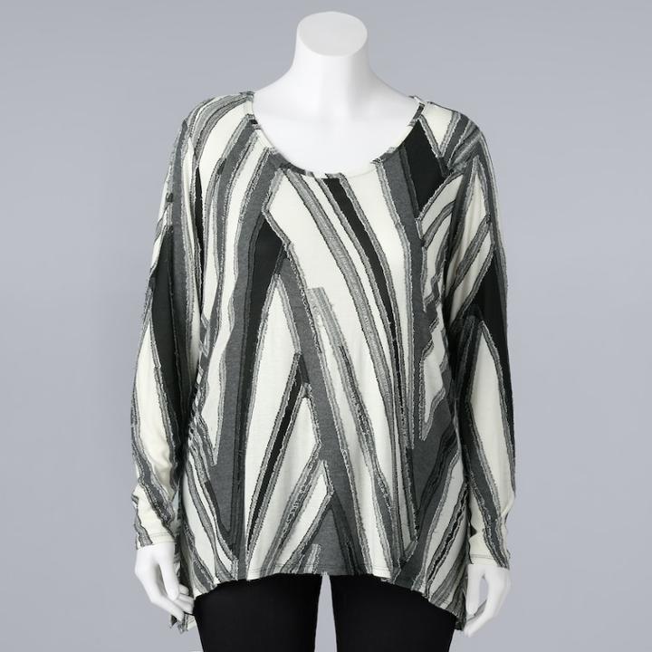 Plus Size Simply Vera Vera Wang Textured Asymmetrical Top, Women's, Size: 2xl, White