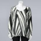 Plus Size Simply Vera Vera Wang Textured Asymmetrical Top, Women's, Size: 2xl, White